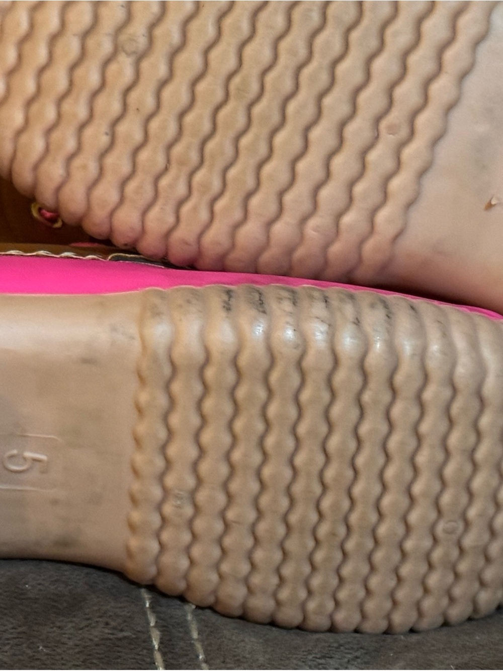 K MISSION -HCS BOUTIQUE Brown and Hot Pink Lace-Up Water Duck Boots - Picture 3 of 7